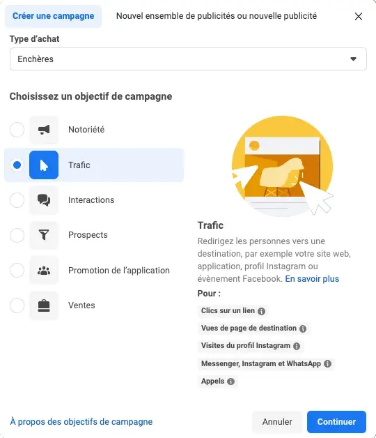 objectifs de campagne Facebook ads - Elorion Agene Webmarketing